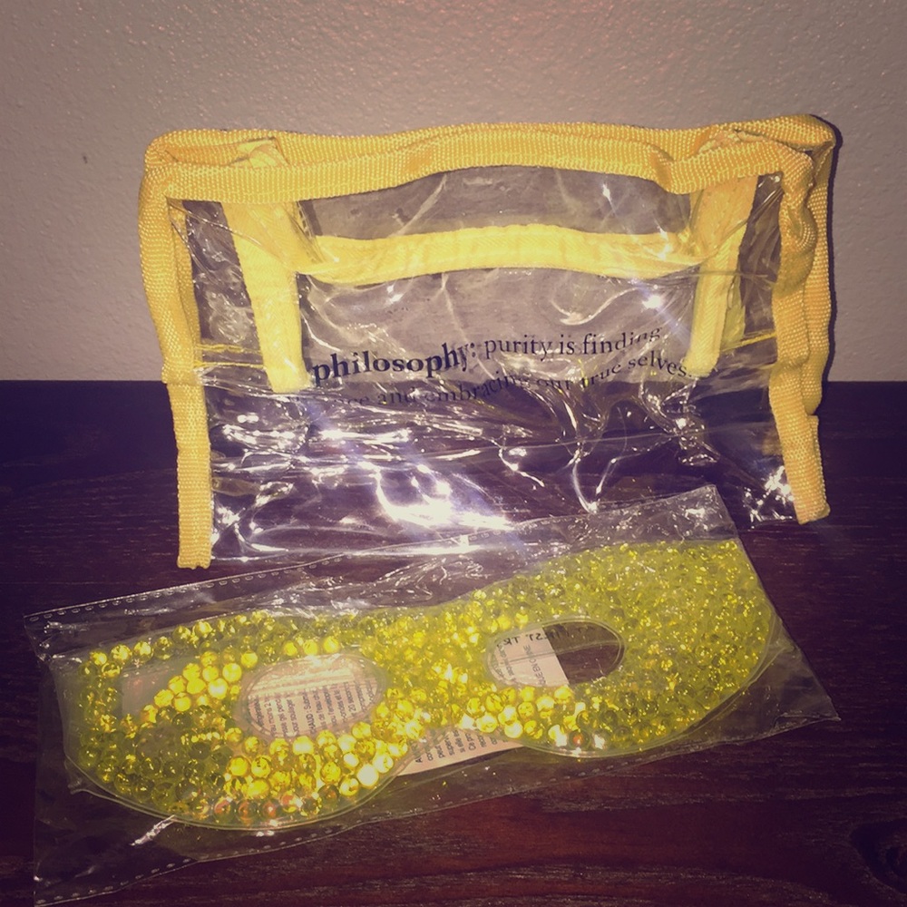 Philosophy makeup bag and eye mask